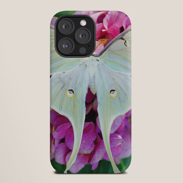 Luna Moth On Pink Hydrangea Nature Art iPhone Case Gallery Image 20