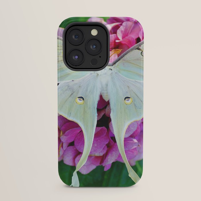Luna Moth On Pink Hydrangea Nature Art iPhone Case Gallery Image 23