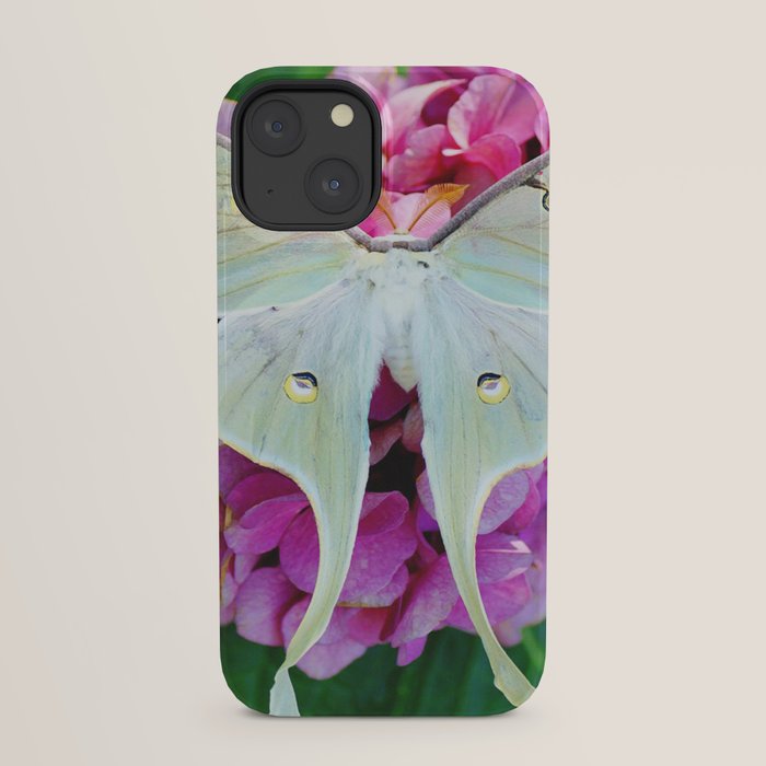 Luna Moth On Pink Hydrangea Nature Art iPhone Case Gallery Image 21