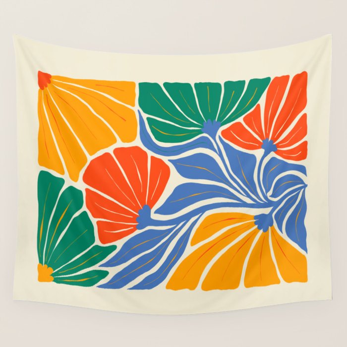 Starlight Summer: Matisse Foliage | Flower Market 002 Wall Tapestry Gallery Image 3