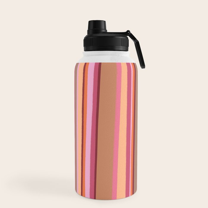 Sunday Morning Stripes Inspired by PANTONE 17 1230 Mocha Mousse Water Bottle Gallery Image 5