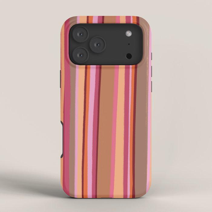 Sunday Morning Stripes Inspired by PANTONE 17 1230 Mocha Mousse iPhone Case Gallery Image 4