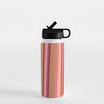 Sunday Morning Stripes Inspired by PANTONE 17 1230 Mocha Mousse Water Bottle Gallery Image 1