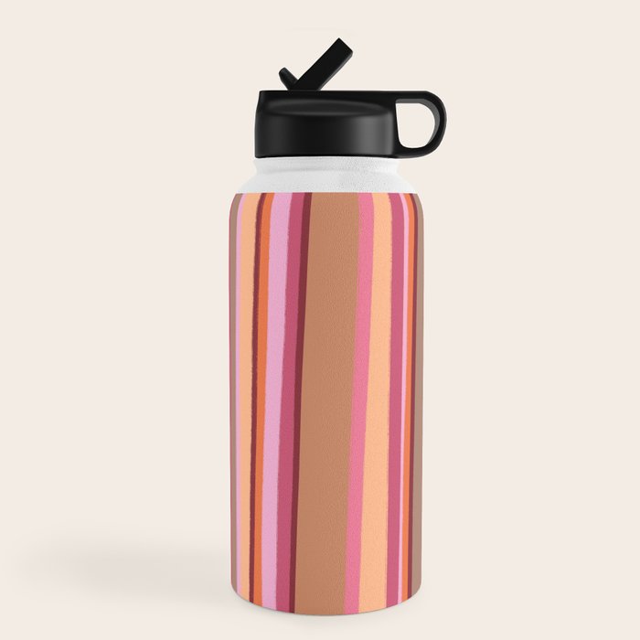 Sunday Morning Stripes Inspired by PANTONE 17 1230 Mocha Mousse Water Bottle Gallery Image 4