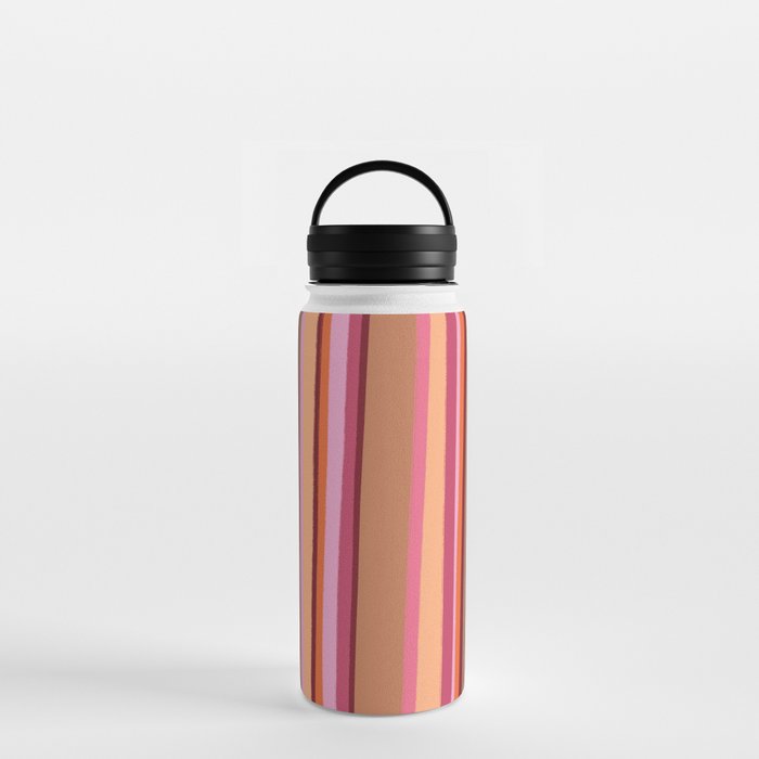 Sunday Morning Stripes Inspired by PANTONE 17 1230 Mocha Mousse Water Bottle Gallery Image 3
