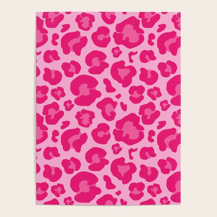 Pink Leopard Print Pattern Wallpaper - Preppy Aesthetic Poster Gallery Image 3