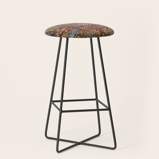 Enchanting Antique Nature Kashmar Stool Gallery Image 1