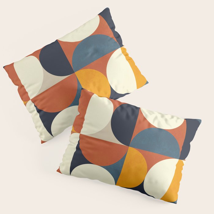 mid century abstract shapes fall winter 3 Pillow Sham Gallery Image 3