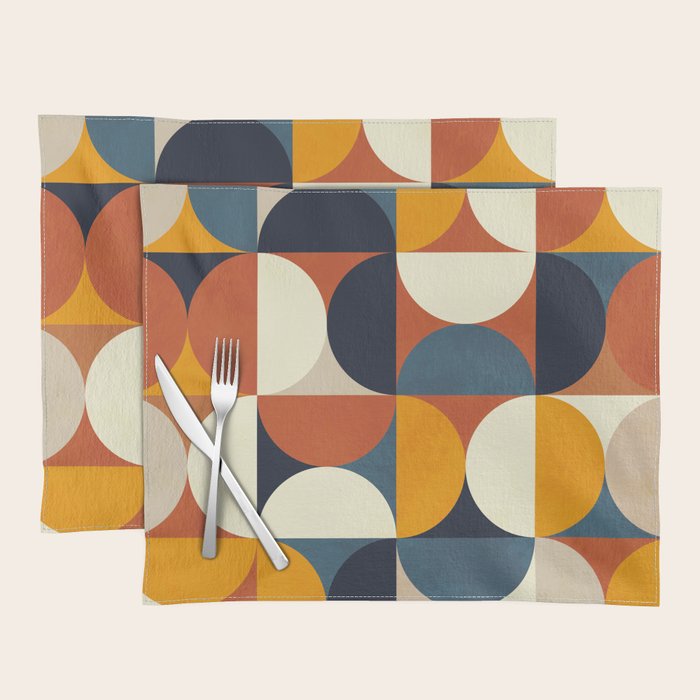 mid century abstract shapes fall winter 3 Placemat Gallery Image 2