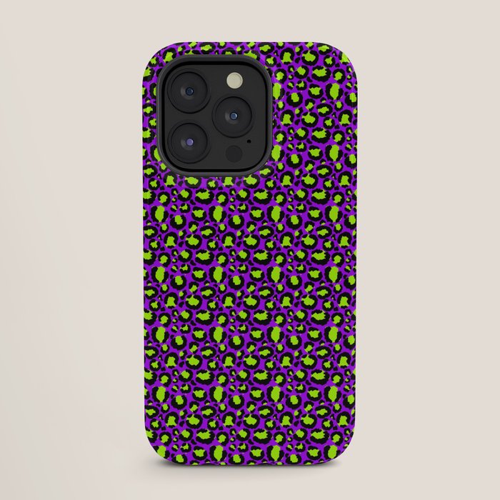 Neon Purple Green Leopard Pattern iPhone Case Gallery Image 27