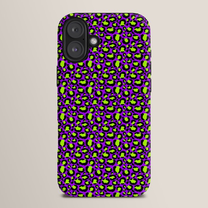 Neon Purple Green Leopard Pattern iPhone Case Gallery Image 14