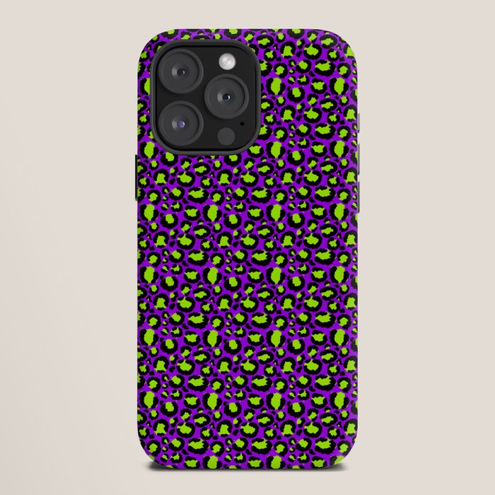 Neon Purple Green Leopard Pattern iPhone Case Gallery Image 12