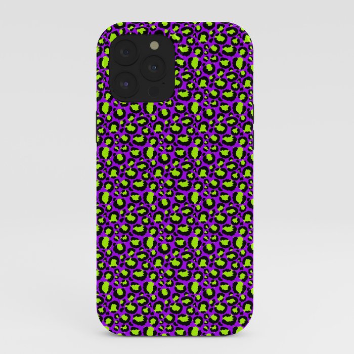 Neon Purple Green Leopard Pattern iPhone Case Gallery Image 40