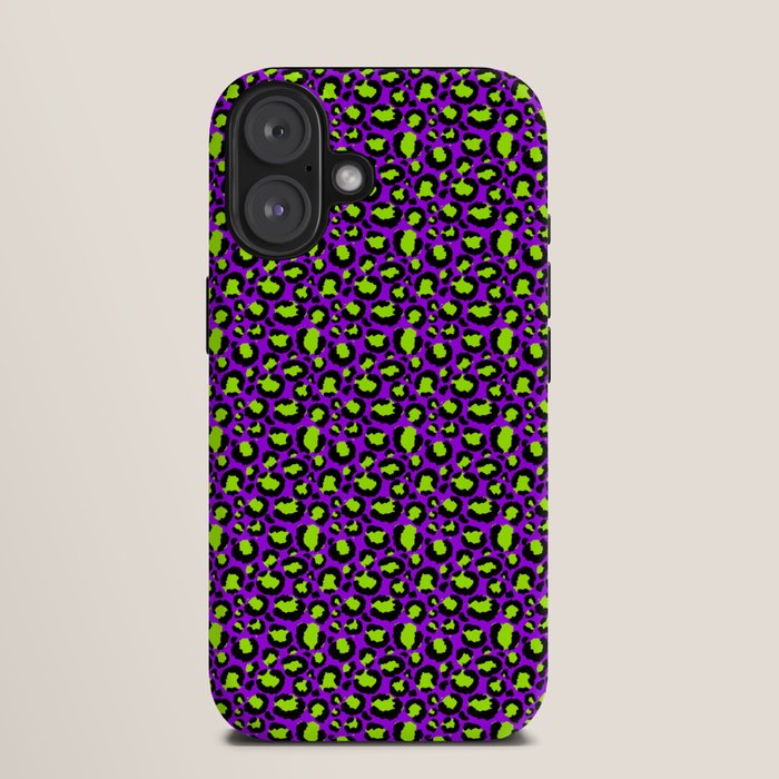 Neon Purple Green Leopard Pattern iPhone Case Gallery Image 9