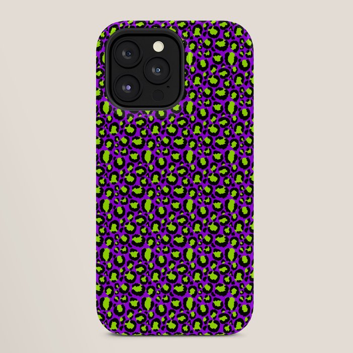 Neon Purple Green Leopard Pattern iPhone Case Gallery Image 28