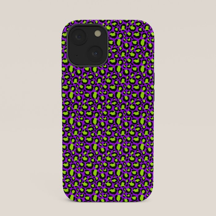 Neon Purple Green Leopard Pattern iPhone Case Gallery Image 33