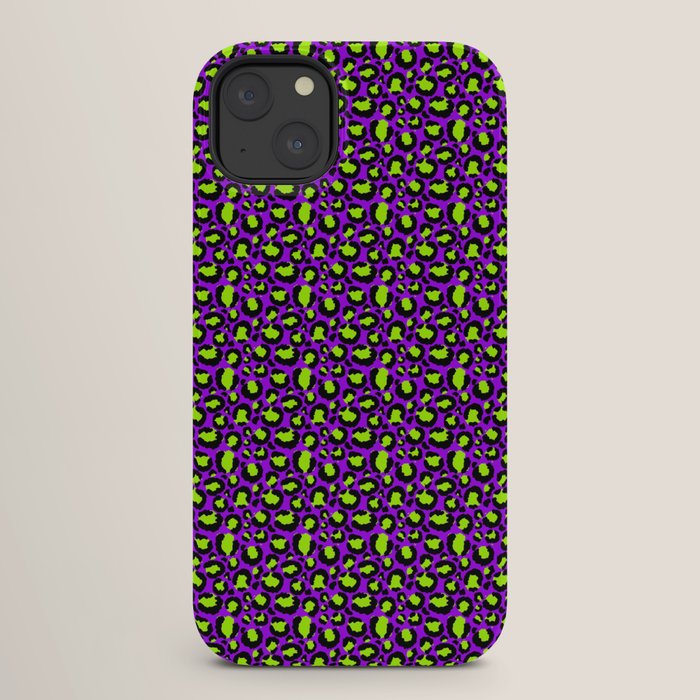 Neon Purple Green Leopard Pattern iPhone Case Gallery Image 26