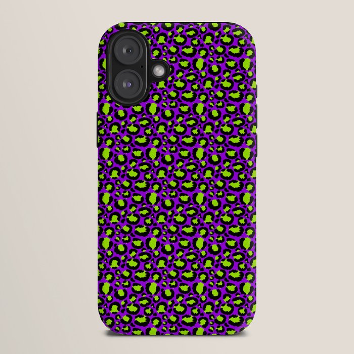 Neon Purple Green Leopard Pattern iPhone Case Gallery Image 10