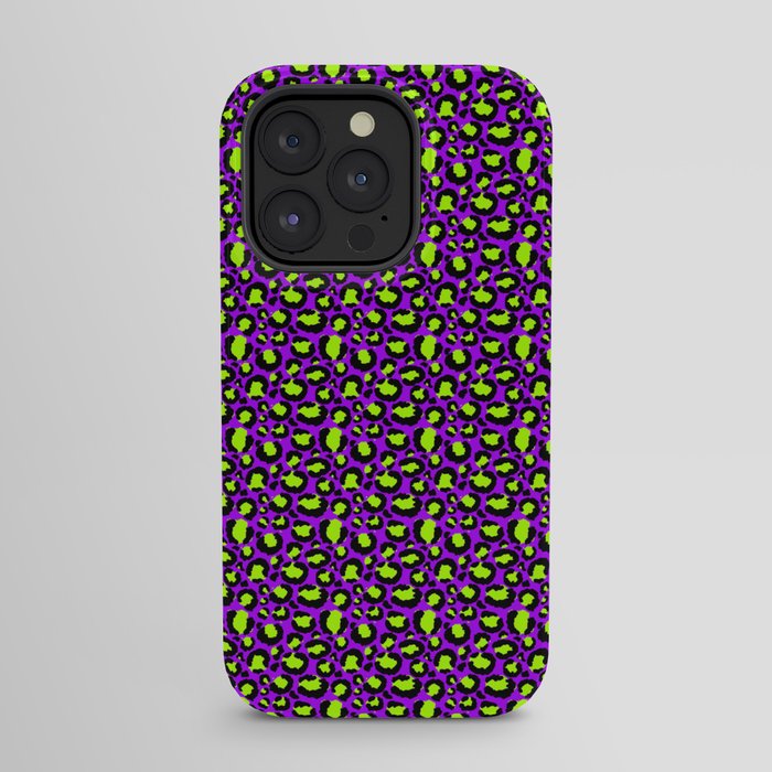 Neon Purple Green Leopard Pattern iPhone Case Gallery Image 31