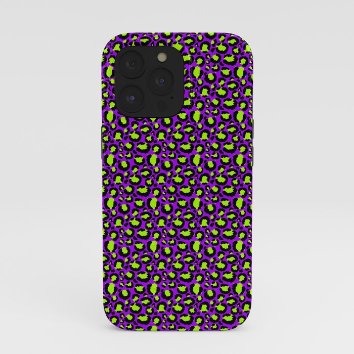 Neon Purple Green Leopard Pattern iPhone Case Gallery Image 39