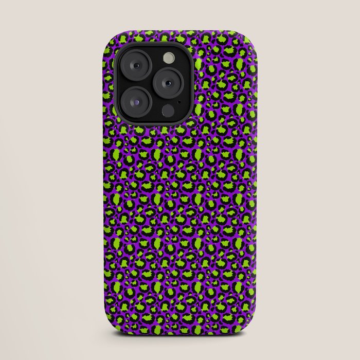Neon Purple Green Leopard Pattern iPhone Case Gallery Image 19