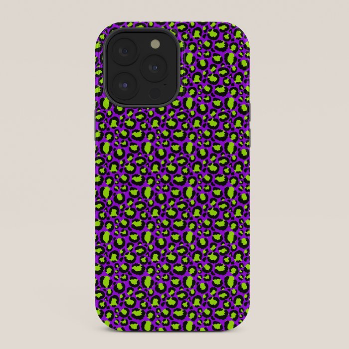Neon Purple Green Leopard Pattern iPhone Case Gallery Image 36
