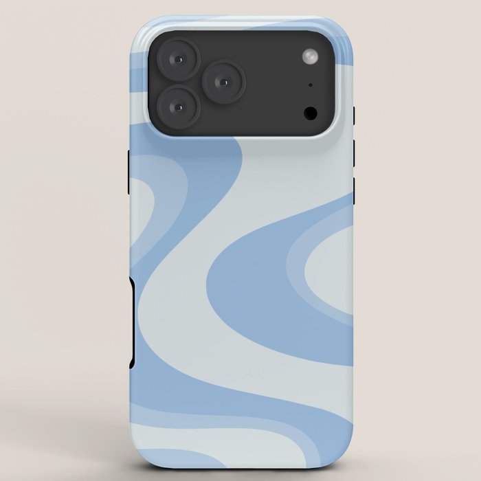 Retro Swirls Powder Blue Abstract Pattern iPhone Case Gallery Image 8