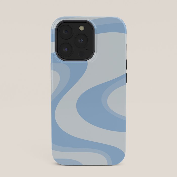 Retro Swirls Powder Blue Abstract Pattern iPhone Case Gallery Image 35