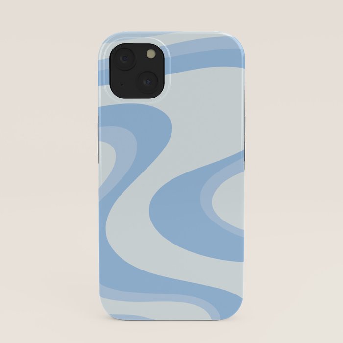 Retro Swirls Powder Blue Abstract Pattern iPhone Case Gallery Image 37