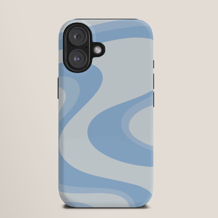 Retro Swirls Powder Blue Abstract Pattern iPhone Case Gallery Image 9