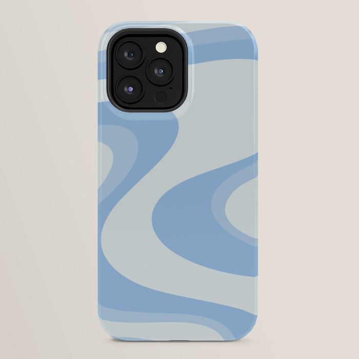 Retro Swirls Powder Blue Abstract Pattern iPhone Case Gallery Image 24