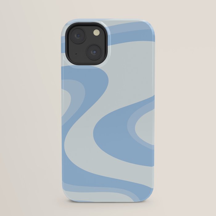 Retro Swirls Powder Blue Abstract Pattern iPhone Case Gallery Image 29