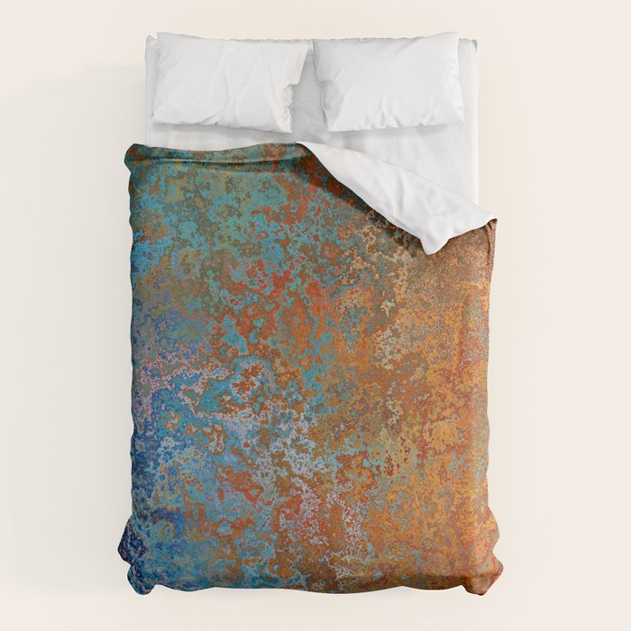 Vintage Rust, Copper and Blue Duvet Cover Gallery Image 1