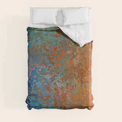 Vintage Rust, Copper and Blue Duvet Cover Gallery Image 8