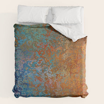 Vintage Rust, Copper and Blue Duvet Cover Gallery Image 7