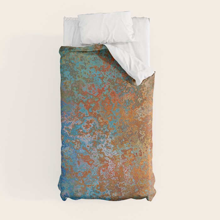 Vintage Rust, Copper and Blue Duvet Cover Gallery Image 4