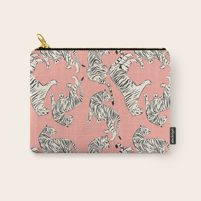 Pink Tiger Pattern 006 Carry All Pouch Gallery Image 1
