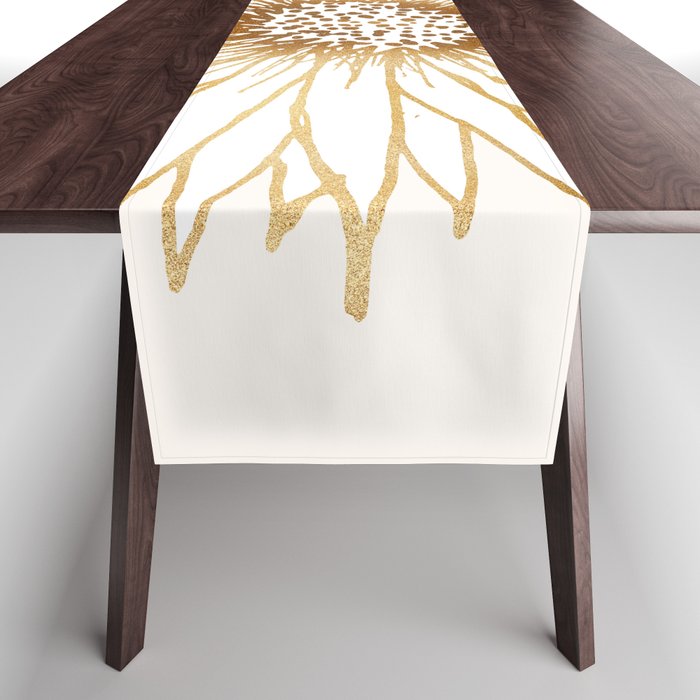 Gold Sunflower Drawing Table Runner Gallery Image 1