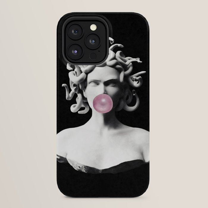 Medusa blowing pink bubblegum bubble iPhone Case Gallery Image 24
