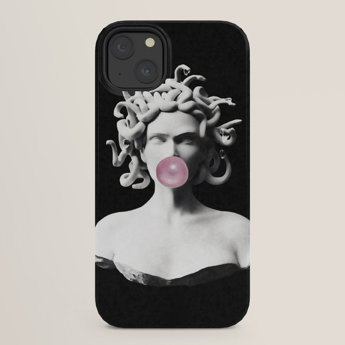 Medusa blowing pink bubblegum bubble iPhone Case Gallery Image 30