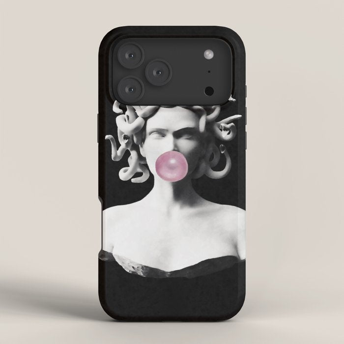Medusa blowing pink bubblegum bubble iPhone Case Gallery Image 4