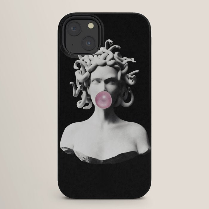 Medusa blowing pink bubblegum bubble iPhone Case Gallery Image 26