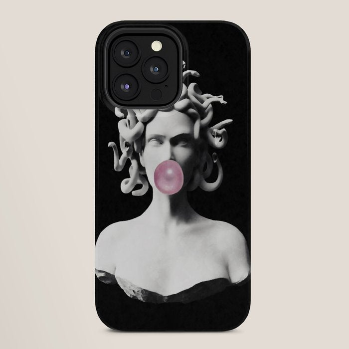 Medusa blowing pink bubblegum bubble iPhone Case Gallery Image 28