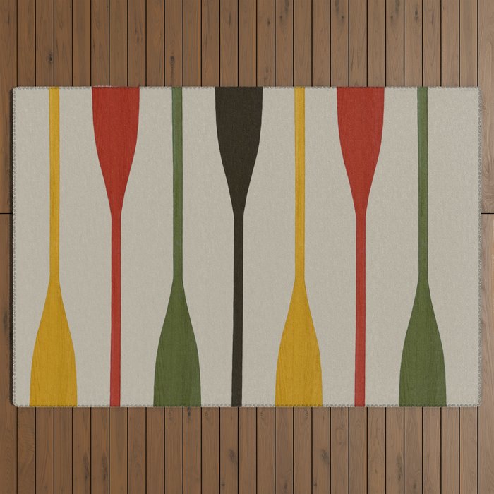 Canoe Paddle Stripes Outdoor Rug Gallery Image 3