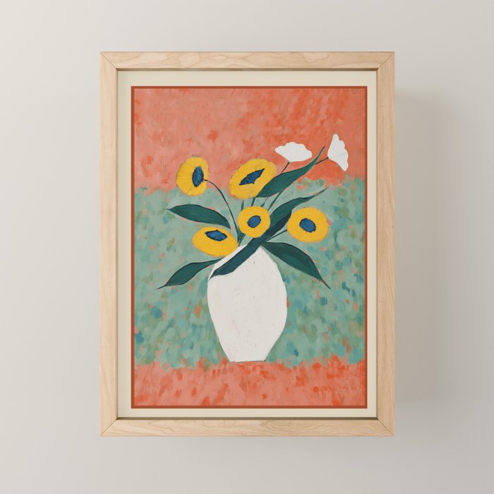 Bold Sunflower Still Life Mini Art Print Gallery Image 1