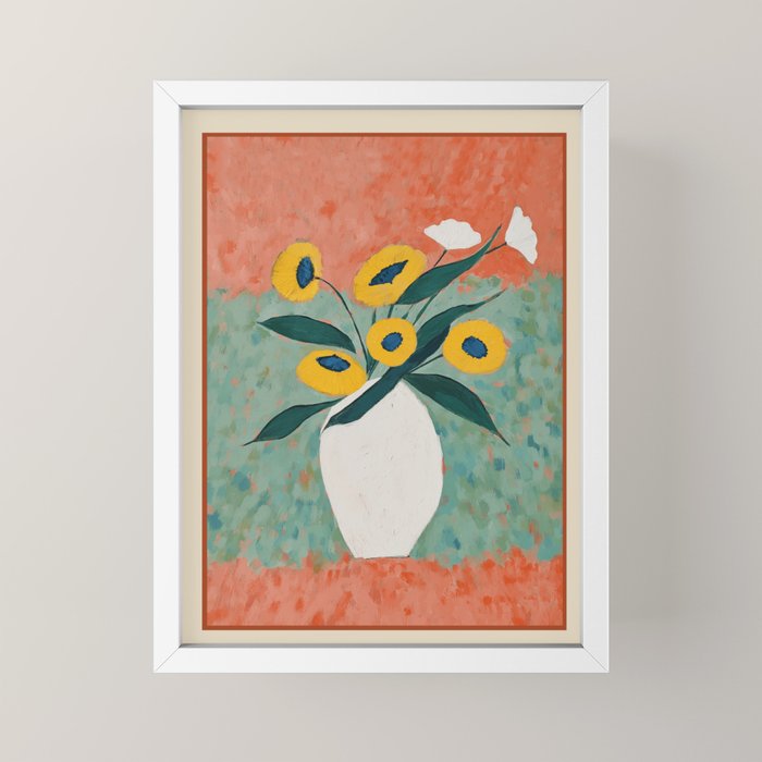 Bold Sunflower Still Life Mini Art Print Gallery Image 4