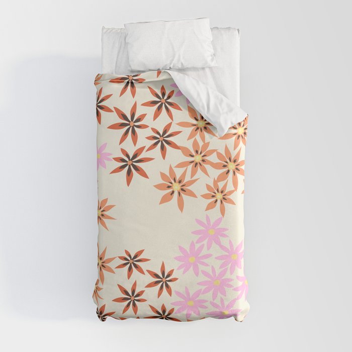 Colorful flowers. Abstract botanical art. Flower market. Tokyo exhibition print Duvet Cover Gallery Image 4