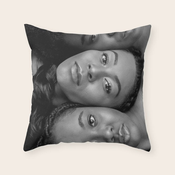 African American Women in black and white Throw Pillow Gallery Image 3
