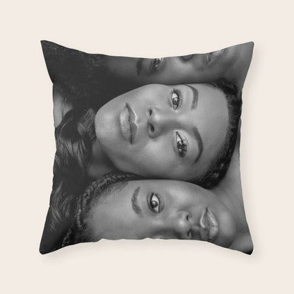 African American Women in black and white Throw Pillow Gallery Image 5