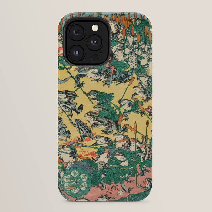 Fashionable Battle of Frogs by Kawanabe Kyosai, 1864 iPhone Case Gallery Image 24